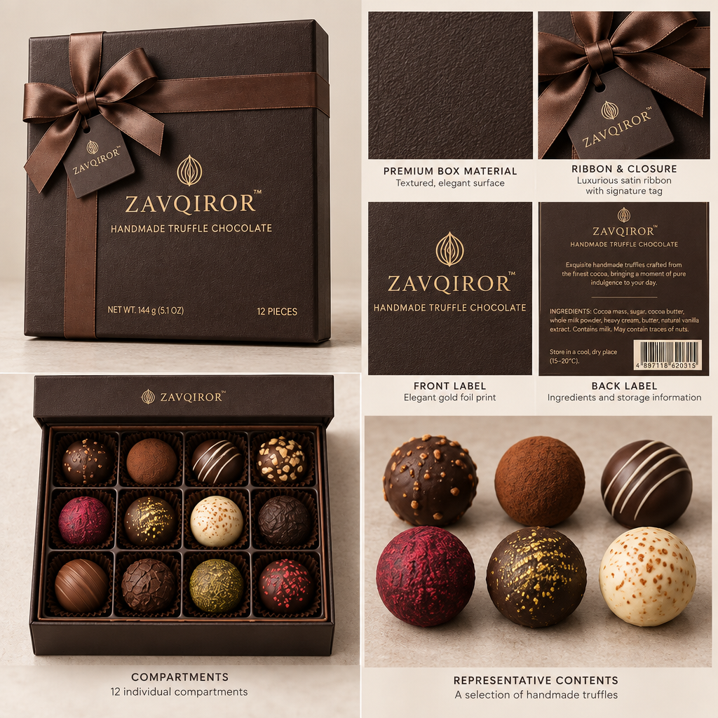 ZAVQIROR™ Handmade Truffle Chocolate Gift Box image 6