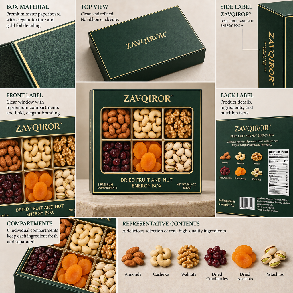 ZAVQIROR™ Dried Fruit and Nut Energy Box image 6