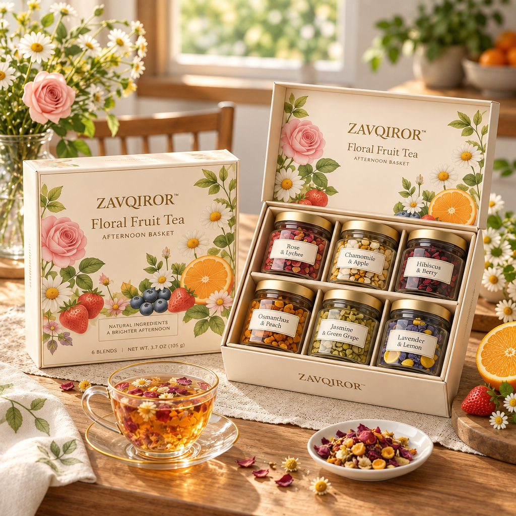 ZAVQIROR™ Floral Fruit Tea Afternoon Basket image 2