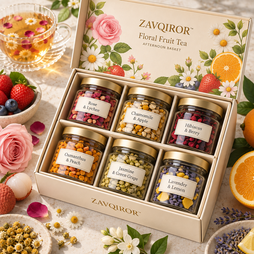ZAVQIROR™ Floral Fruit Tea Afternoon Basket image 3